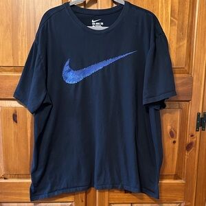 Nike Navy Tee with Vibrant Blue Swoosh 3XL